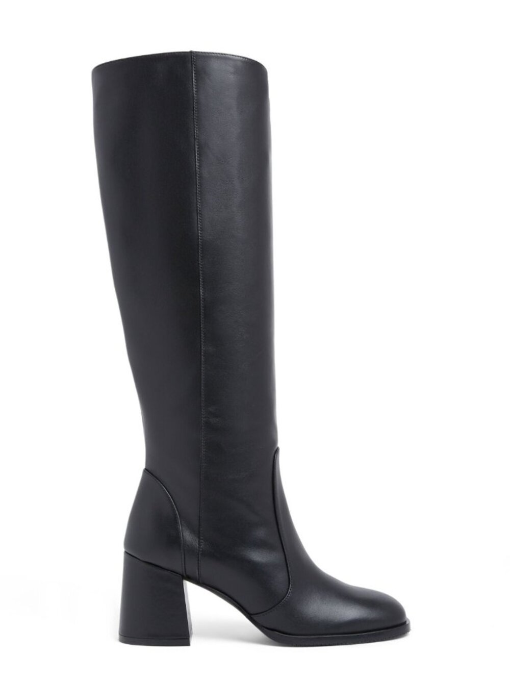$850 STUART WEITZMAN NOLA LEATHER KNEE HIGH BOOT BLACK SQUARE BLOCK 9 B (PD25)